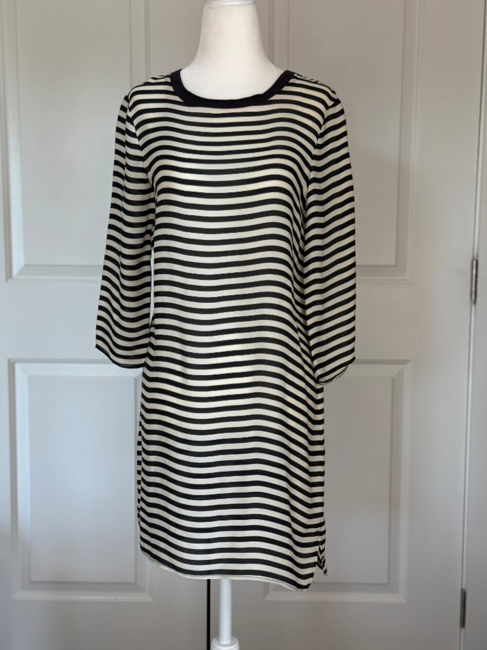 Polo Ralph Lauren silk mini dress striped black/white size 0/XS